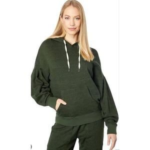 Philanthropy NWT Lange Puff Sleeve Hooded Sweatshirt Green Size X-Small